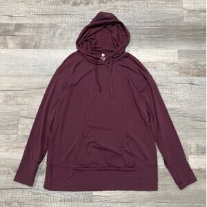 Kindred Bravely Hoodie Size Large Maroon Red Nursing Maternity Hooded Bamboo Top
